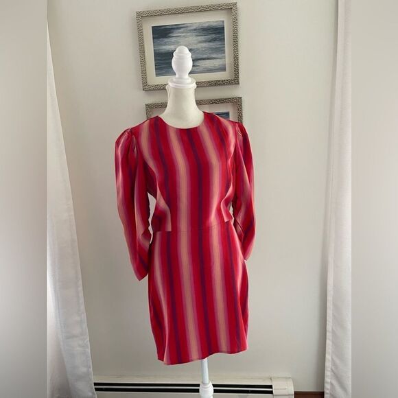 NWT Something Navy red goji bold striped dress size small - Picture 5 of 15
